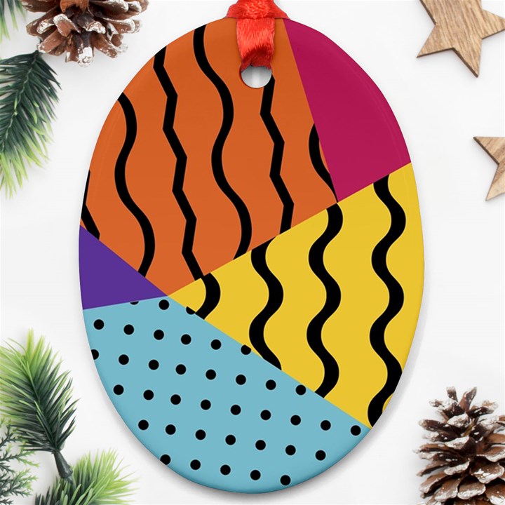 Background Abstract Memphis Ornament (Oval)