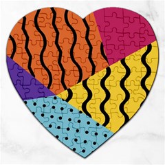 Background Abstract Memphis Jigsaw Puzzle (heart) by Wegoenart