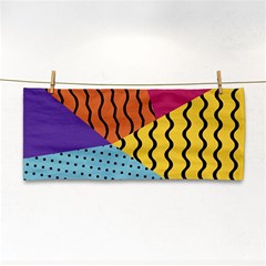 Background Abstract Memphis Hand Towel by Wegoenart