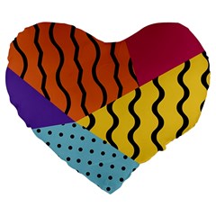 Background Abstract Memphis Large 19  Premium Heart Shape Cushions by Wegoenart