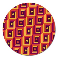 Vintage Abstract Background Magnet 5  (round) by Wegoenart