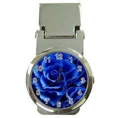 Blue Roses Flowers Plant Romance Money Clip Watches by Wegoenart