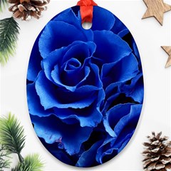 Blue Roses Flowers Plant Romance Oval Ornament (two Sides) by Wegoenart