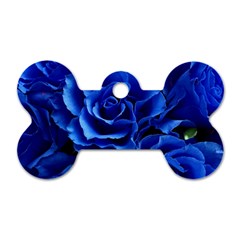 Blue Roses Flowers Plant Romance Dog Tag Bone (two Sides) by Wegoenart