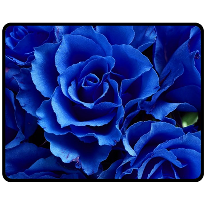 Blue Roses Flowers Plant Romance Fleece Blanket (Medium) 