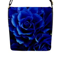 Blue Roses Flowers Plant Romance Flap Closure Messenger Bag (l) by Wegoenart