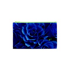 Blue Roses Flowers Plant Romance Cosmetic Bag (xs) by Wegoenart