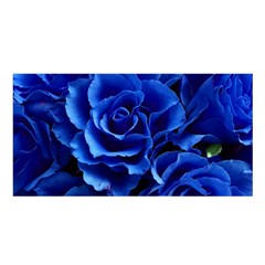 Blue Roses Flowers Plant Romance Satin Shawl by Wegoenart