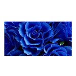 Blue Roses Flowers Plant Romance Satin Wrap Front