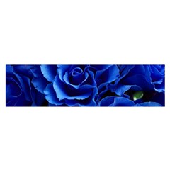 Blue Roses Flowers Plant Romance Satin Scarf (oblong) by Wegoenart