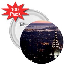 New York Manhattan Evening Dusk 2 25  Buttons (100 Pack)  by Wegoenart