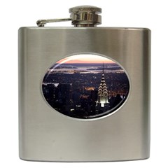 New York Manhattan Evening Dusk Hip Flask (6 Oz) by Wegoenart