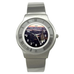 New York Manhattan Evening Dusk Stainless Steel Watch by Wegoenart