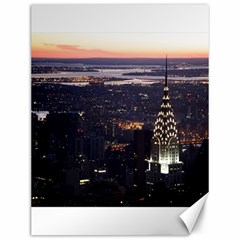 New York Manhattan Evening Dusk Canvas 12  X 16  by Wegoenart