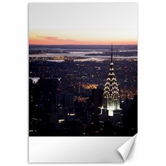 New York Manhattan Evening Dusk Canvas 12  X 18  by Wegoenart