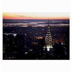 New York Manhattan Evening Dusk Large Glasses Cloth (2-side) by Wegoenart