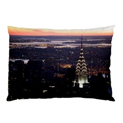 New York Manhattan Evening Dusk Pillow Case by Wegoenart