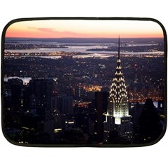 New York Manhattan Evening Dusk Fleece Blanket (mini) by Wegoenart