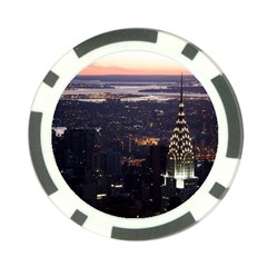 New York Manhattan Evening Dusk Poker Chip Card Guard (10 Pack) by Wegoenart