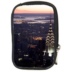 New York Manhattan Evening Dusk Compact Camera Leather Case by Wegoenart