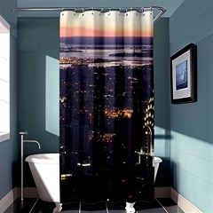 New York Manhattan Evening Dusk Shower Curtain 36  X 72  (stall)  by Wegoenart