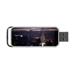 New York Manhattan Evening Dusk Portable Usb Flash (two Sides) by Wegoenart