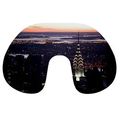 New York Manhattan Evening Dusk Travel Neck Pillows by Wegoenart