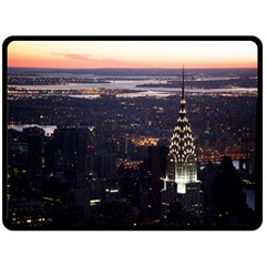 New York Manhattan Evening Dusk Double Sided Fleece Blanket (large)  by Wegoenart