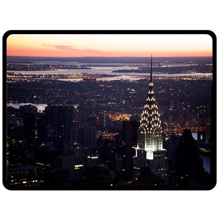 New York Manhattan Evening Dusk Double Sided Fleece Blanket (Large) 