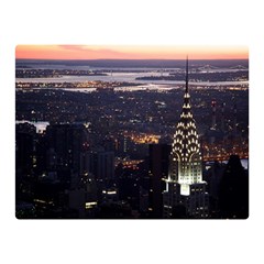 New York Manhattan Evening Dusk Double Sided Flano Blanket (mini)  by Wegoenart