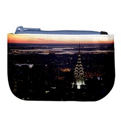 New York Manhattan Evening Dusk Large Coin Purse by Wegoenart