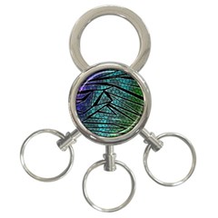 Abstract Background Rainbow Metal 3-Ring Key Chains