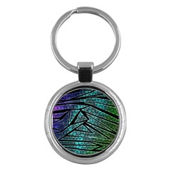 Abstract Background Rainbow Metal Key Chains (Round) 