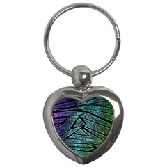 Abstract Background Rainbow Metal Key Chains (Heart) 