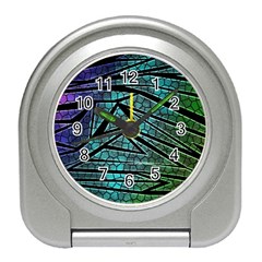 Abstract Background Rainbow Metal Travel Alarm Clock