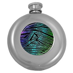 Abstract Background Rainbow Metal Round Hip Flask (5 oz)