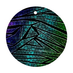 Abstract Background Rainbow Metal Round Ornament (two Sides)