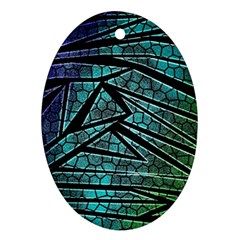 Abstract Background Rainbow Metal Oval Ornament (Two Sides)