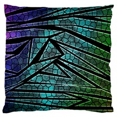 Abstract Background Rainbow Metal Large Cushion Case (One Side)