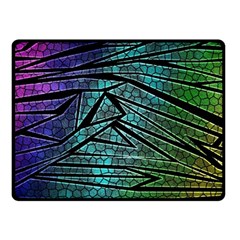 Abstract Background Rainbow Metal Double Sided Fleece Blanket (Small) 