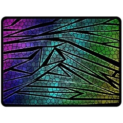 Abstract Background Rainbow Metal Double Sided Fleece Blanket (Large) 