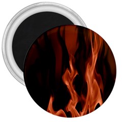 Smoke Flame Abstract Orange Red 3  Magnets by Wegoenart