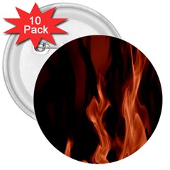 Smoke Flame Abstract Orange Red 3  Buttons (10 Pack)  by Wegoenart