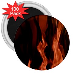 Smoke Flame Abstract Orange Red 3  Magnets (100 Pack) by Wegoenart