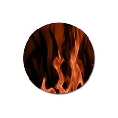 Smoke Flame Abstract Orange Red Magnet 3  (round) by Wegoenart