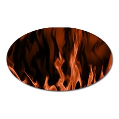 Smoke Flame Abstract Orange Red Oval Magnet by Wegoenart