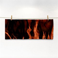 Smoke Flame Abstract Orange Red Hand Towel by Wegoenart