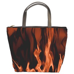 Smoke Flame Abstract Orange Red Bucket Bag