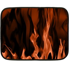 Smoke Flame Abstract Orange Red Fleece Blanket (mini) by Wegoenart