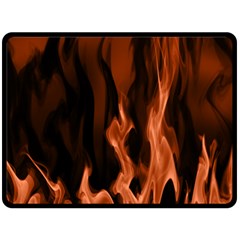 Smoke Flame Abstract Orange Red Fleece Blanket (large)  by Wegoenart